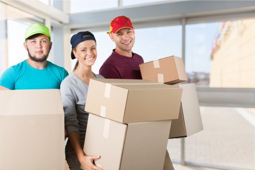Prepared boxes and furniture ready for long-term storage in Blackwall