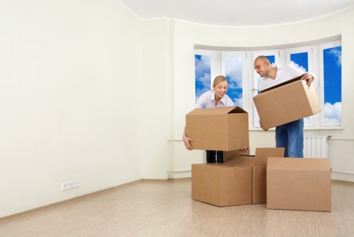 Loading furniture into a van for a Blackwall move