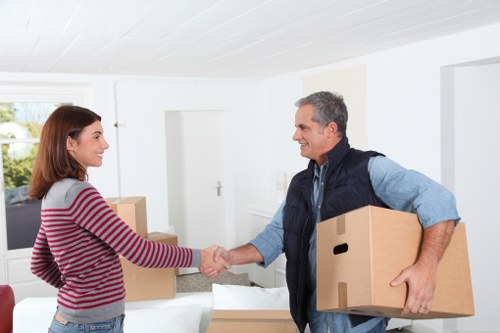 Packed household items prepared for removals and storage in Blackwall