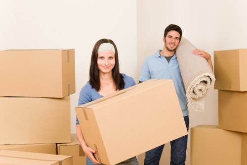 Packed boxes and personal items for student storage in Blackwall