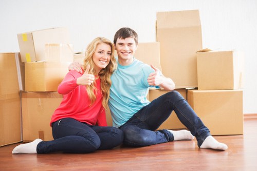 Organized storage space in Blackwall for furniture and boxes